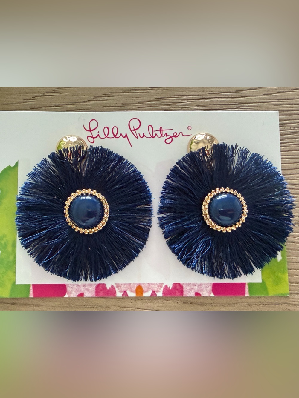 Lilly Pulitzer true navy earrings